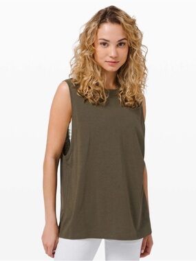 Lululemon All Yours Boyfriend Tank,
Dark Olive Green, Size 12